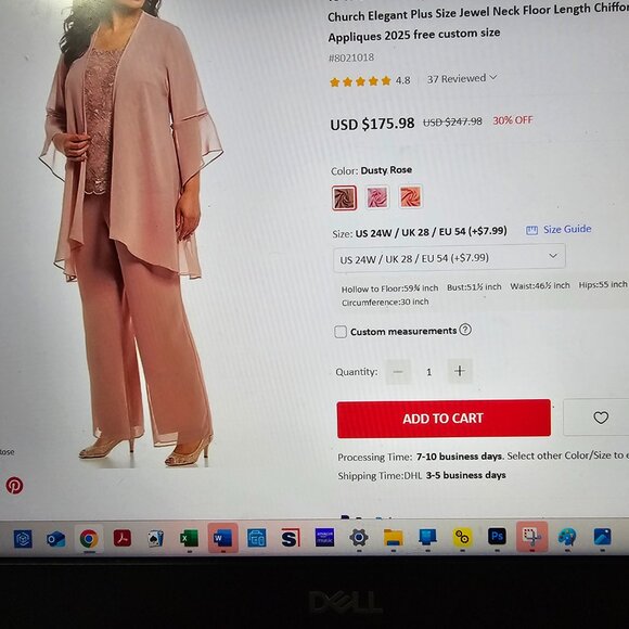 TS Jumpsuit / Pantsuit Mother of the Bride Dress Formal Size 24 - Picture 12 of 16